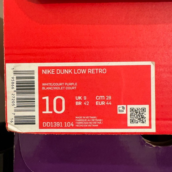 Nike Dunk Low Retro White/Court/Purple - Picture 5 of 13